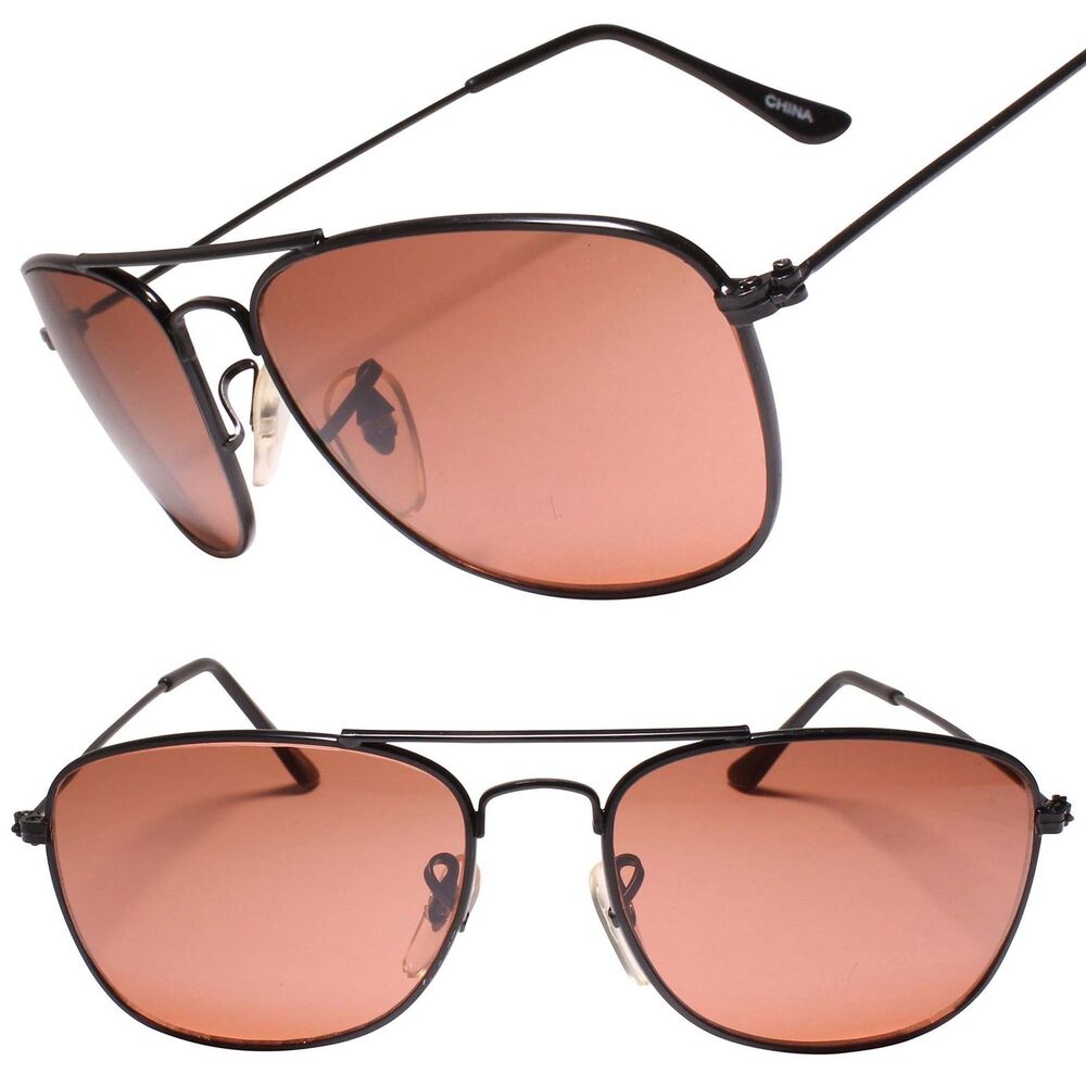 Classic True Vintage 80s 90s Black & Brown Lens Rectangle Square Sunglasses